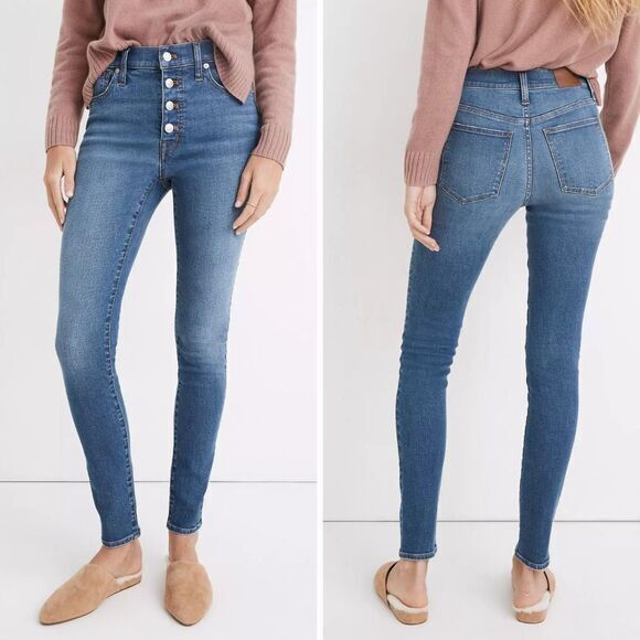 NEW Madewell 9" Mid-Rise‎ Skinny Jeans in Varney Wash: Button-Front Edition, 28 - Picture 1 of 16